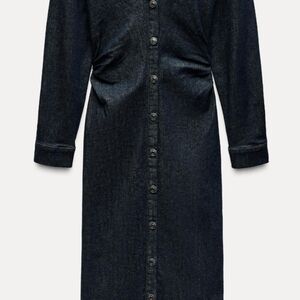 Dark Denim Button-Up Dress